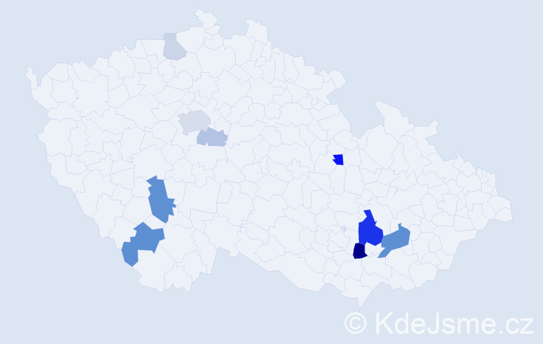 Příjmení: 'Ludl', počet výskytů 26 v celé ČR