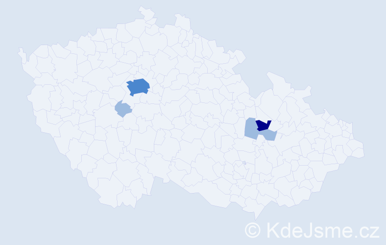 Příjmení: 'Kukrlová', počet výskytů 9 v celé ČR