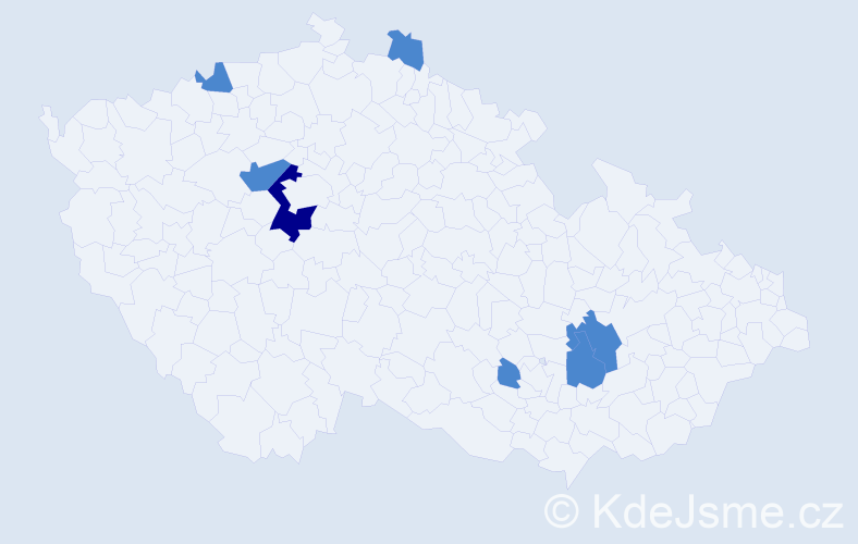Příjmení: 'Krásny', počet výskytů 9 v celé ČR