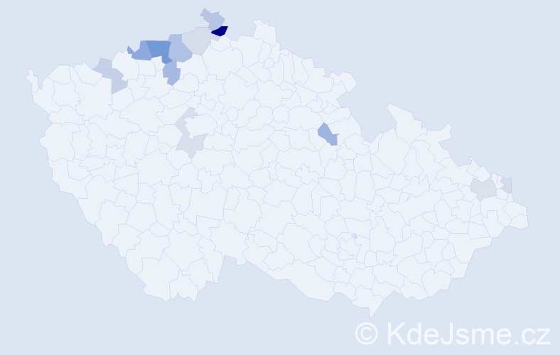 Příjmení: 'Jahnel', počet výskytů 26 v celé ČR