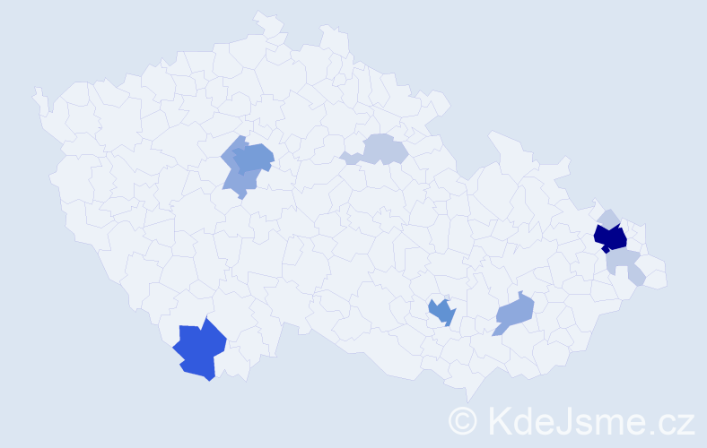 Příjmení: 'Adamíček', počet výskytů 30 v celé ČR