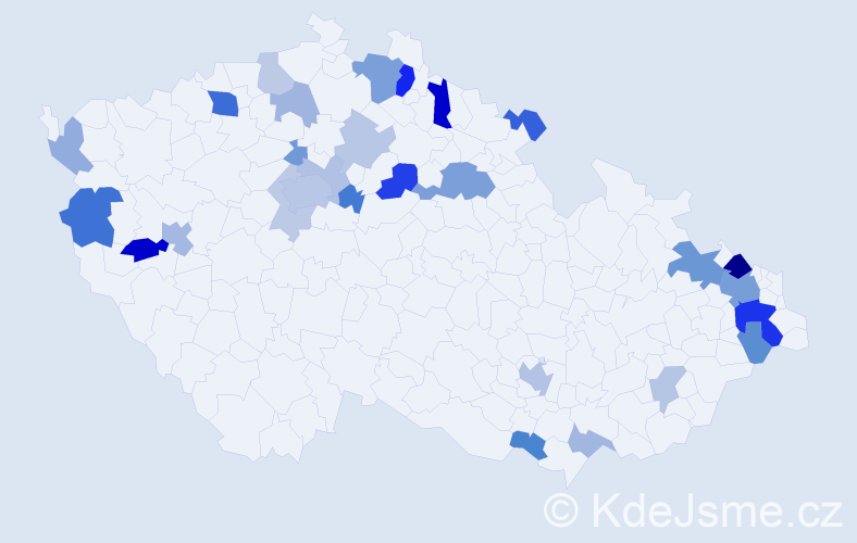 Příjmení: 'Lange', počet výskytů 67 v celé ČR