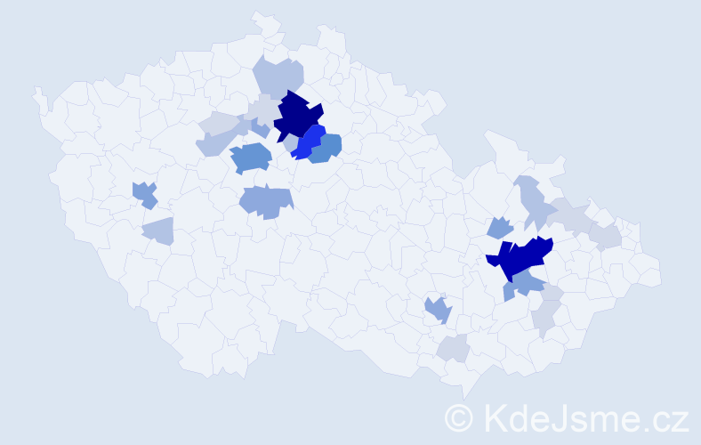 Příjmení: 'Krumpholc', počet výskytů 95 v celé ČR