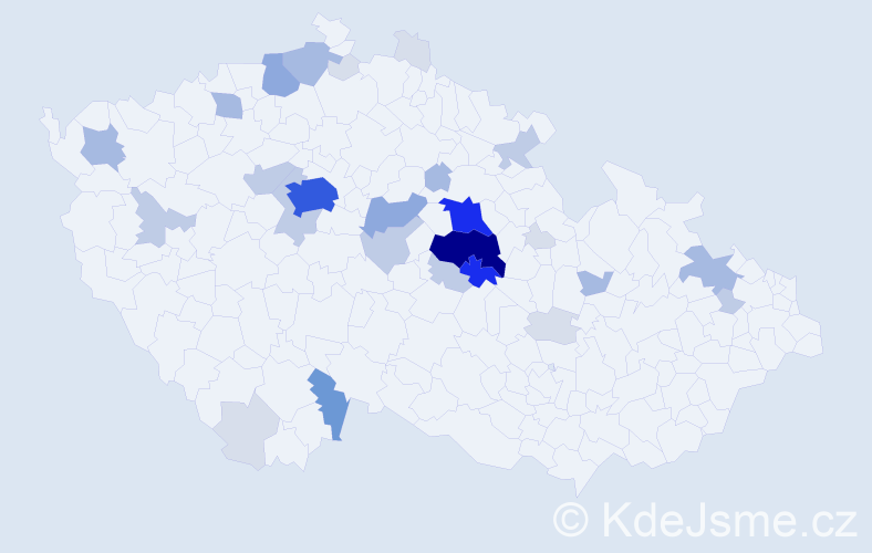 Příjmení: 'Louvarová', počet výskytů 112 v celé ČR