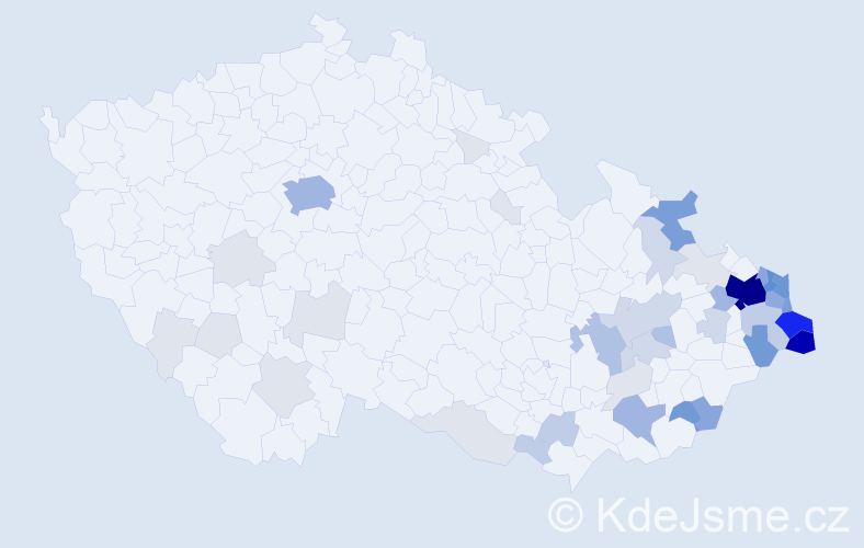 Příjmení: 'Fiedor', počet výskytů 214 v celé ČR