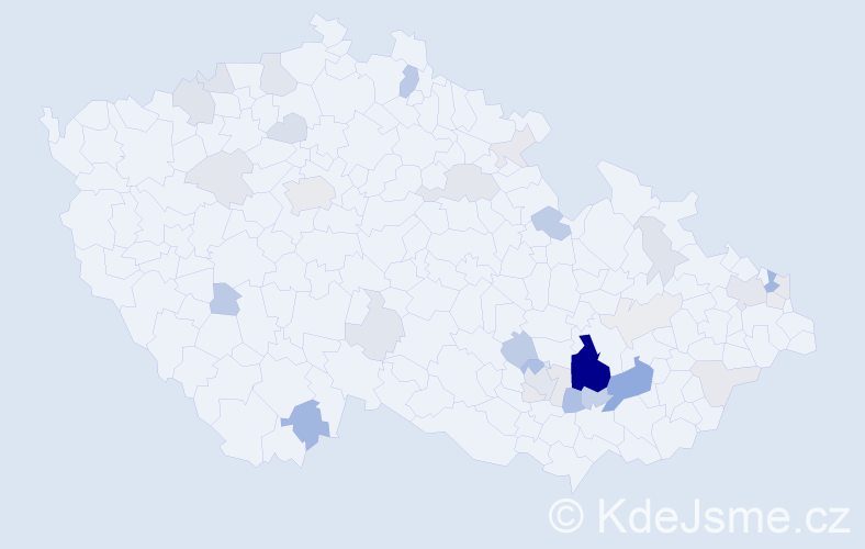 Příjmení: 'Kusalová', počet výskytů 99 v celé ČR