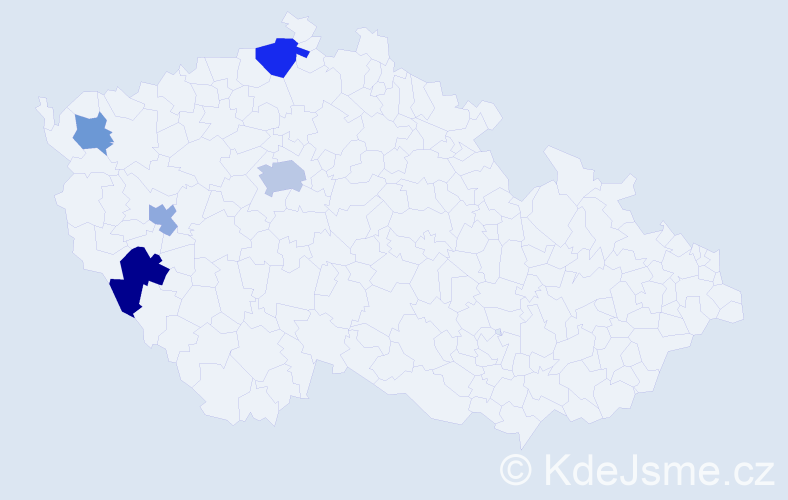 Příjmení: 'Heidelberger', počet výskytů 9 v celé ČR