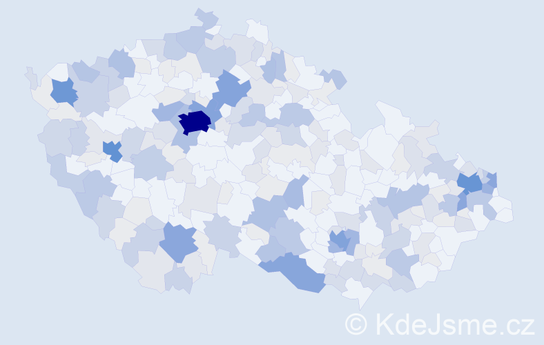 Příjmení: 'Szabó', počet výskytů 756 v celé ČR