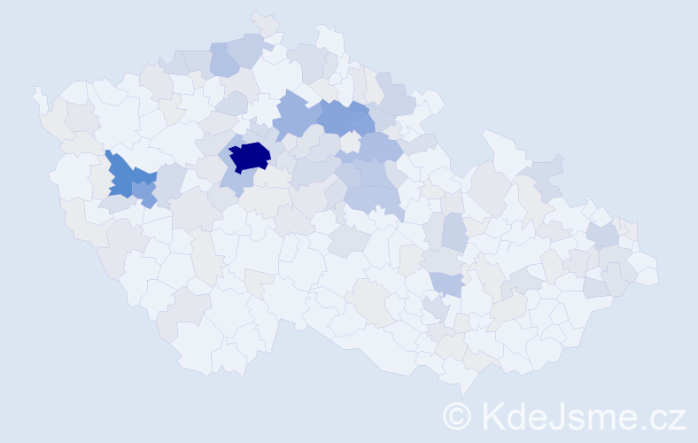 Příjmení: 'Ruml', počet výskytů 500 v celé ČR