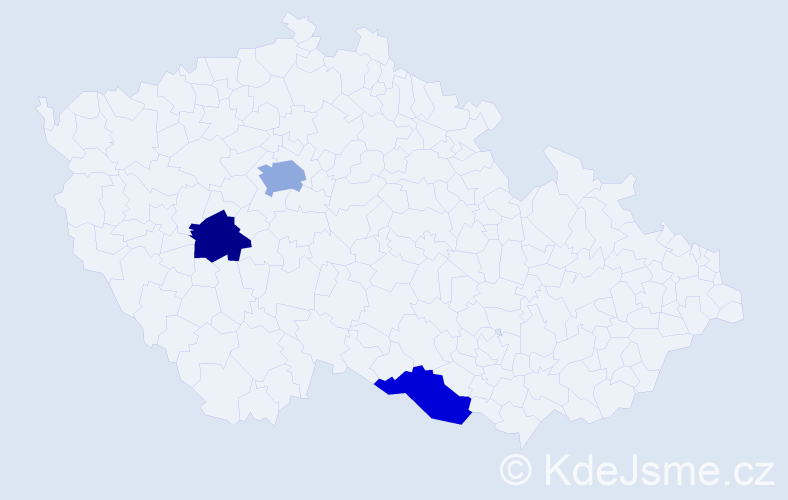 Příjmení: 'Paredes', počet výskytů 4 v celé ČR