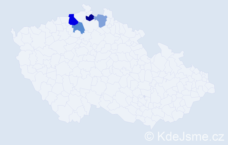 Příjmení: 'Cigányová', počet výskytů 6 v celé ČR