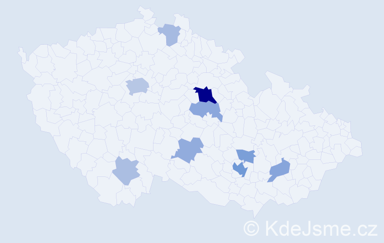 Příjmení: 'Nikolajev', počet výskytů 22 v celé ČR