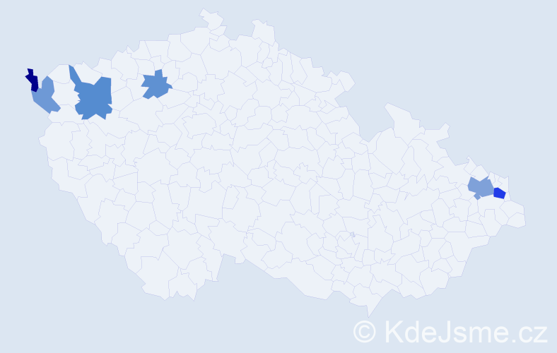 Příjmení: 'Sčasná', počet výskytů 11 v celé ČR