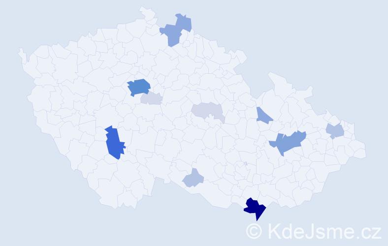 Příjmení: 'Čuková', počet výskytů 51 v celé ČR