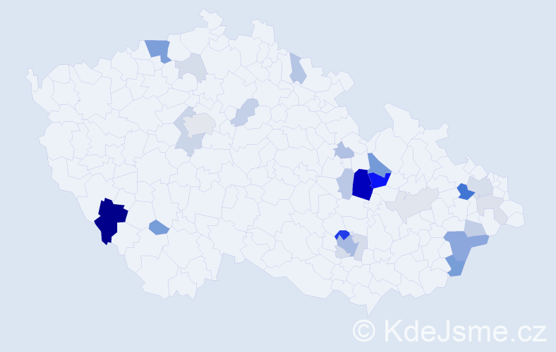 Příjmení: 'Melcherová', počet výskytů 72 v celé ČR