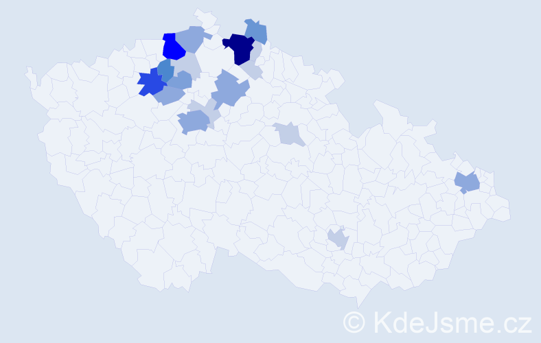 Příjmení: 'Štrympl', počet výskytů 54 v celé ČR