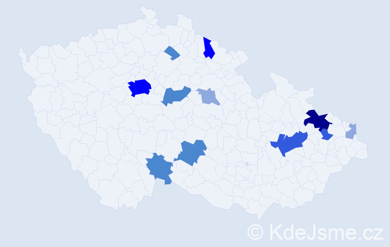Příjmení: 'Magura', počet výskytů 30 v celé ČR