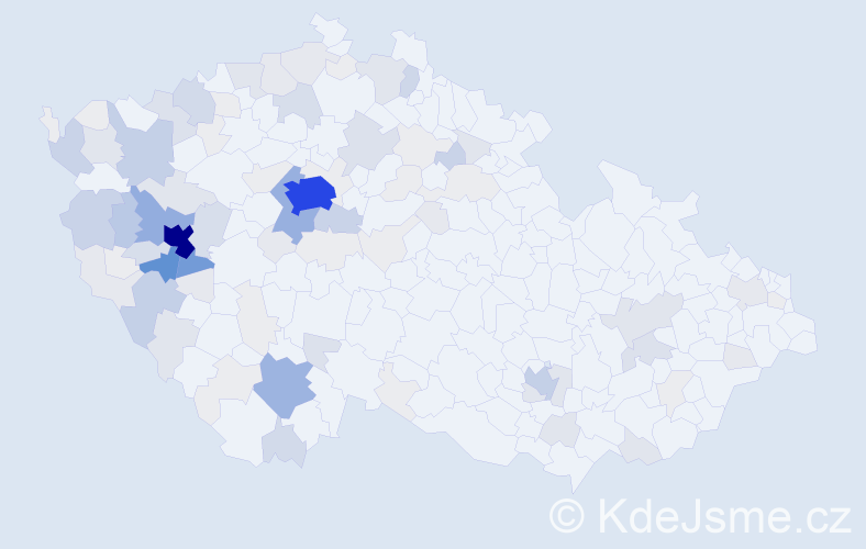 Příjmení: 'Tolar', počet výskytů 477 v celé ČR