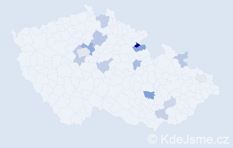 Příjmení: 'Thomson', počet výskytů 26 v celé ČR