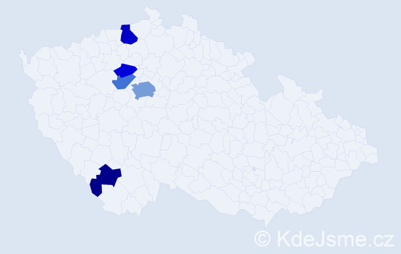 Příjmení: 'Vršínská', počet výskytů 24 v celé ČR