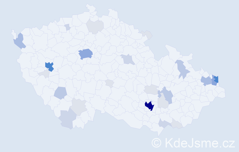 Příjmení: 'Parči', počet výskytů 105 v celé ČR