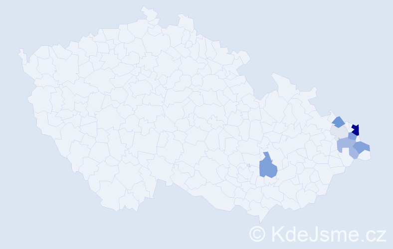 Příjmení: 'Kolarzová', počet výskytů 22 v celé ČR