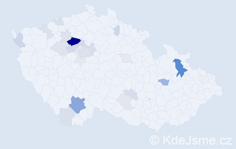 Příjmení: 'Bakalářová', počet výskytů 77 v celé ČR