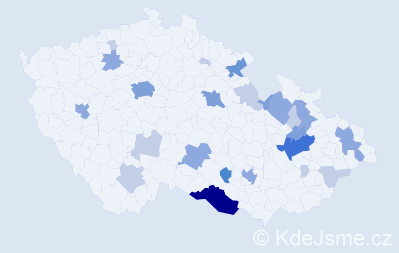 Příjmení: 'Feranec', počet výskytů 63 v celé ČR