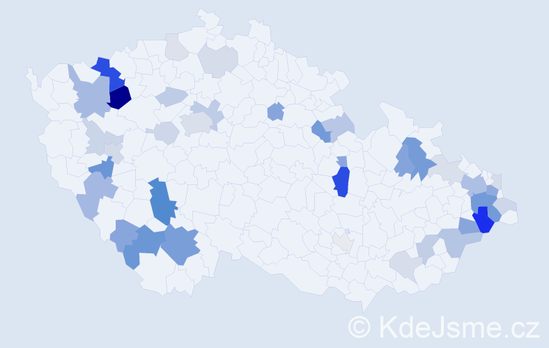 Příjmení: 'Kašper', počet výskytů 100 v celé ČR
