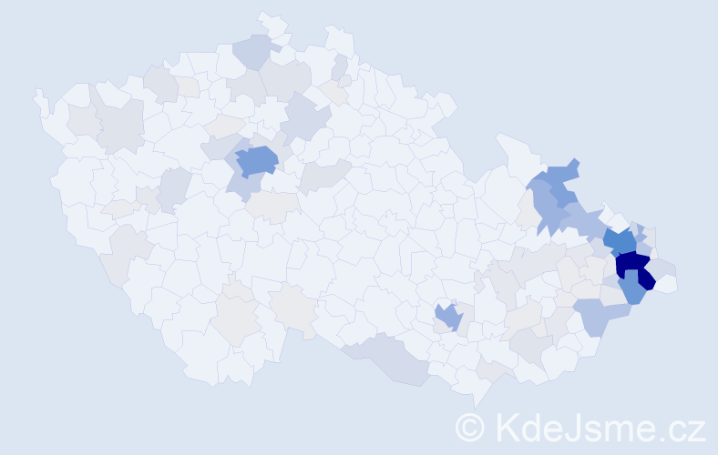 Příjmení: 'Mališová', počet výskytů 407 v celé ČR