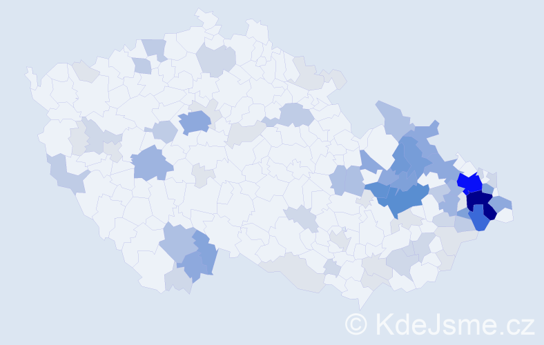 Příjmení: 'Vrobel', počet výskytů 278 v celé ČR