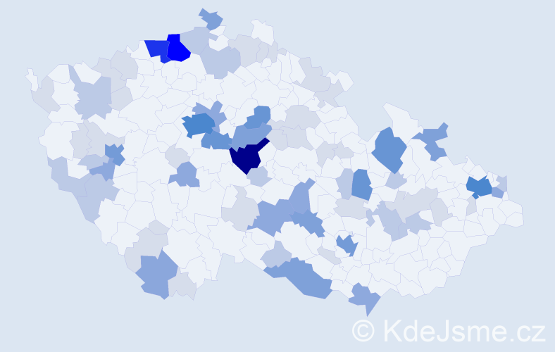 Příjmení: 'Kršňák', počet výskytů 207 v celé ČR