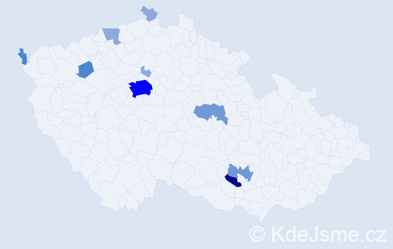 Příjmení: 'Sachsová', počet výskytů 25 v celé ČR