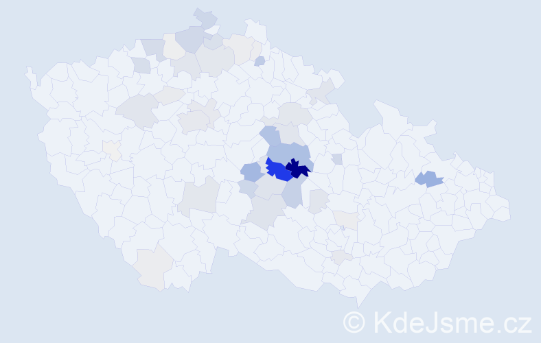 Příjmení: 'Bačkovská', počet výskytů 198 v celé ČR