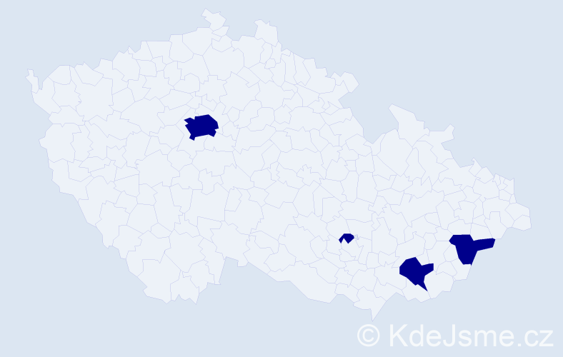 Příjmení: 'Kostár', počet výskytů 4 v celé ČR