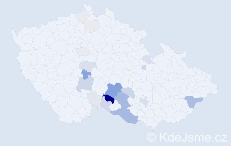 Příjmení: 'Lazárková', počet výskytů 81 v celé ČR
