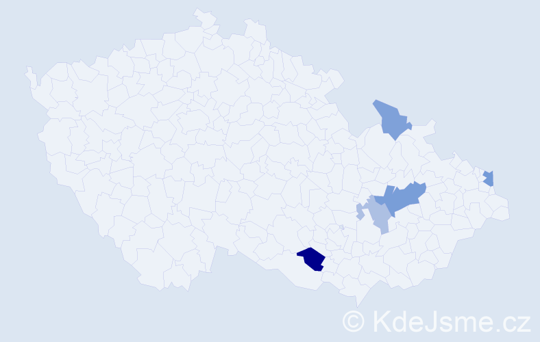 Příjmení: 'Rendárová', počet výskytů 9 v celé ČR