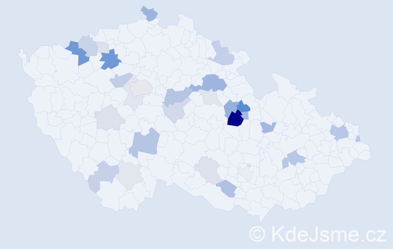 Příjmení: 'Síčová', počet výskytů 75 v celé ČR