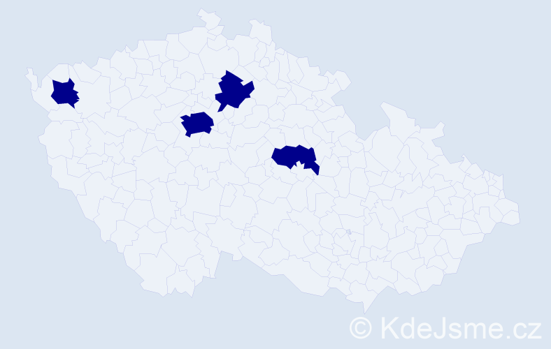 Příjmení: 'Zelko', počet výskytů 4 v celé ČR