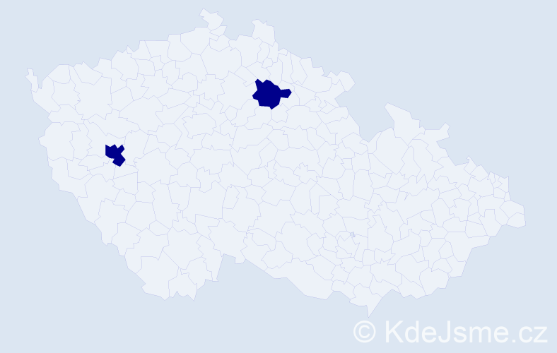 Příjmení: 'Konder', počet výskytů 6 v celé ČR