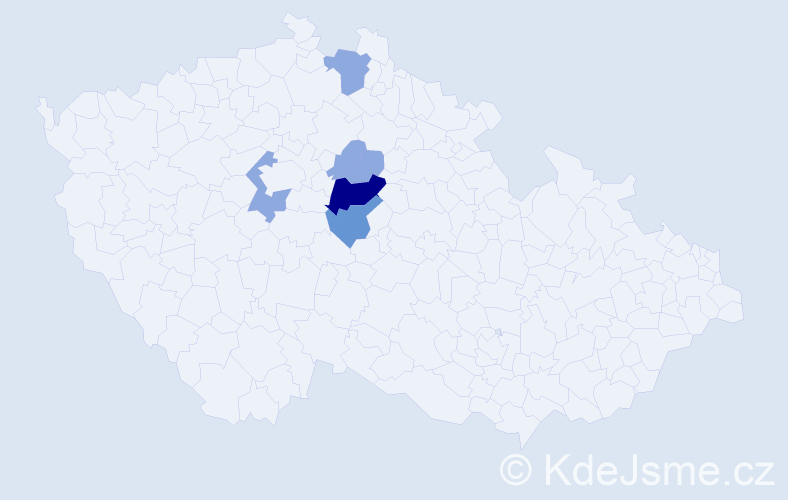 Příjmení: 'Dejdová', počet výskytů 15 v celé ČR
