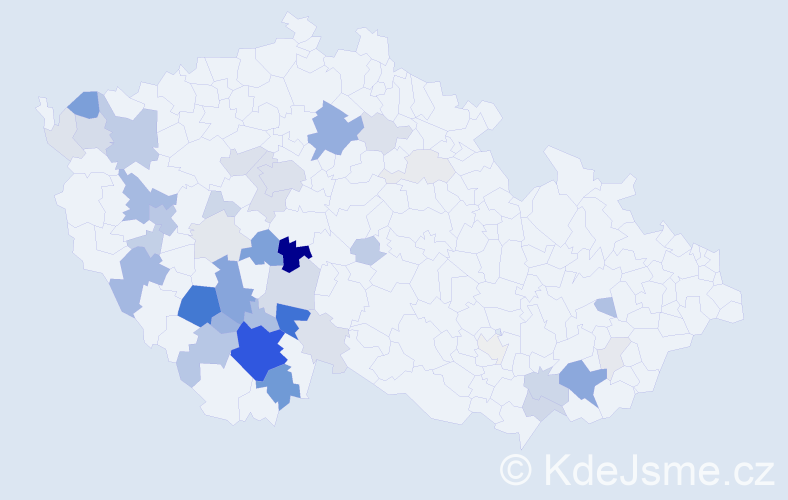 Příjmení: 'Křiváčková', počet výskytů 147 v celé ČR