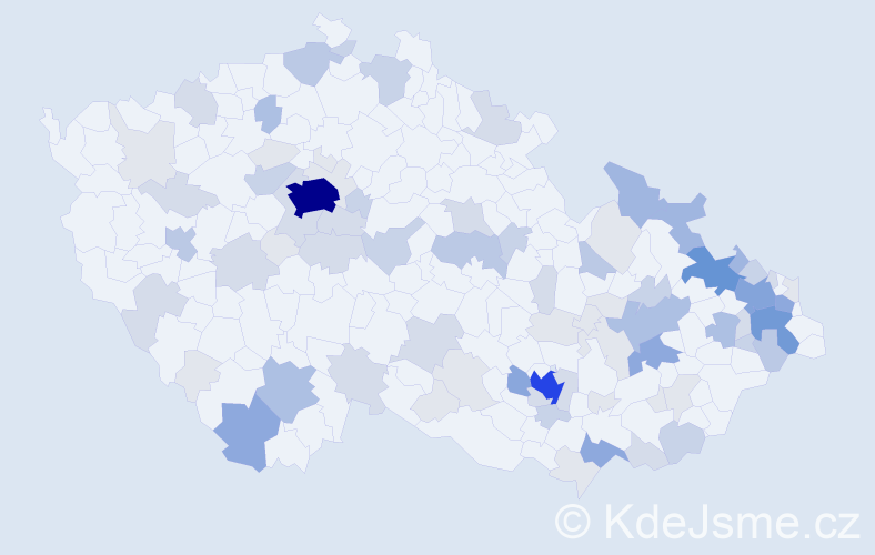 Příjmení: 'Kocian', počet výskytů 273 v celé ČR