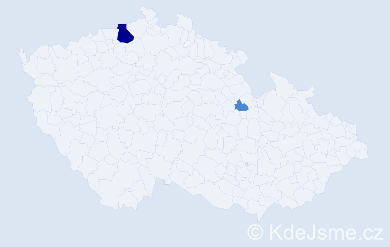 Příjmení: 'Taslarová', počet výskytů 8 v celé ČR