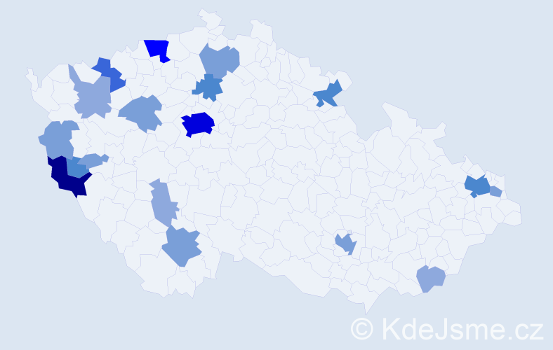 Příjmení: 'Köppl', počet výskytů 51 v celé ČR