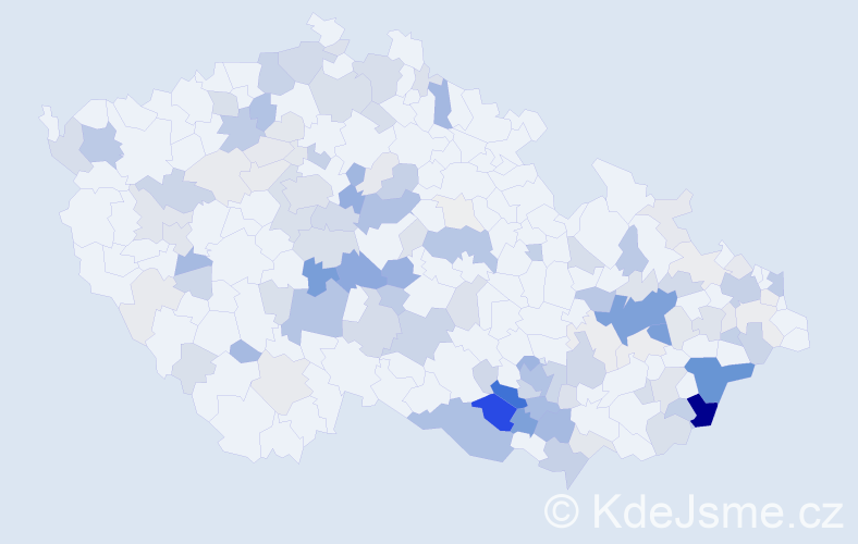 Příjmení: 'Psota', počet výskytů 471 v celé ČR