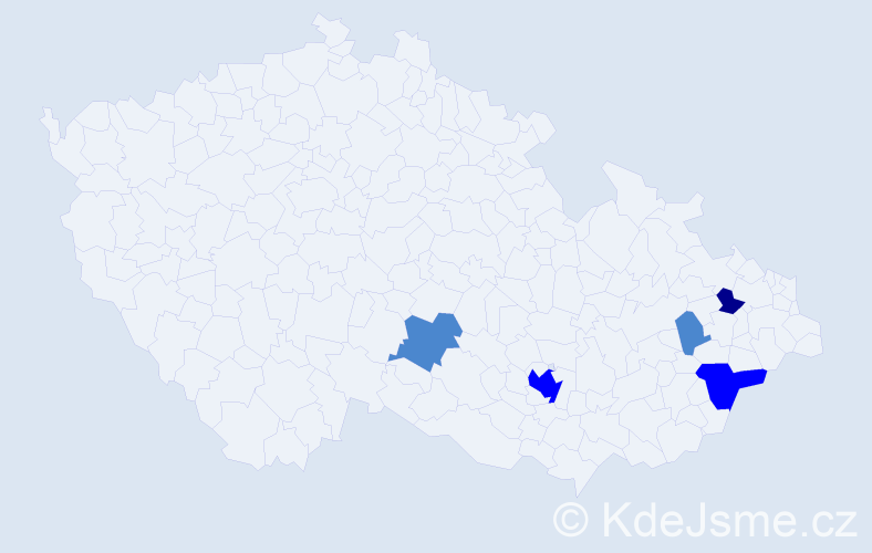 Příjmení: 'Karpsteinová', počet výskytů 9 v celé ČR