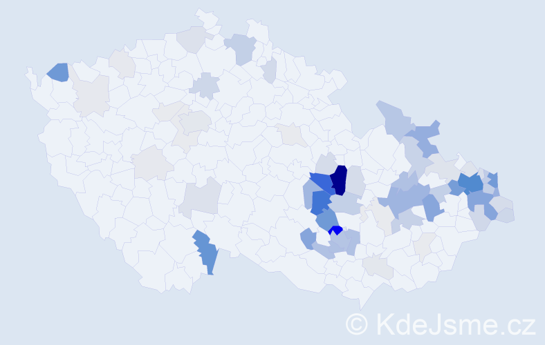 Příjmení: 'Břenková', počet výskytů 272 v celé ČR