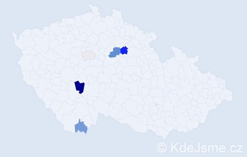 Příjmení: 'Jank', počet výskytů 10 v celé ČR