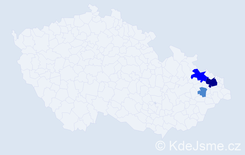 Příjmení: 'Hypalová', počet výskytů 6 v celé ČR